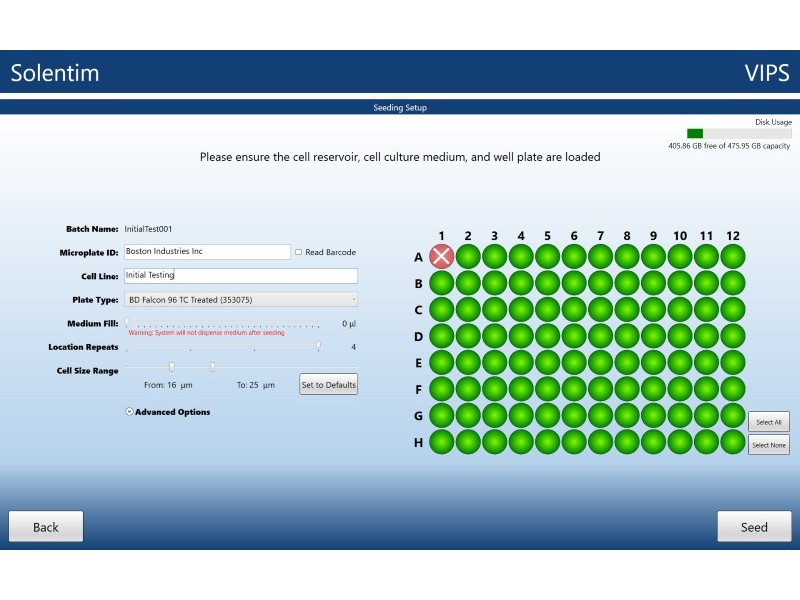 Solentim Cell Metric VIPS Verified In-Situ Plate Seeding System w/ Cell Metric CLD High Contrast Imager Monoclonality System