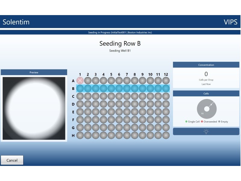 Solentim Cell Metric VIPS Verified In-Situ Plate Seeding System w/ Cell Metric CLD High Contrast Imager Monoclonality System