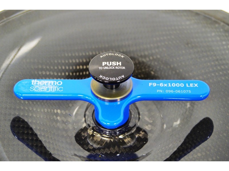NEW Thermo Scientific Fiberlite F9-6x1000 LEX Fixed Angle Rotor w/ Auto-Lock for Sorvall LYNX 6000 Centrifuge